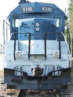 Inland Lakes' No. 8330 sits dead on a warm January Sunday morning following a rain shower.